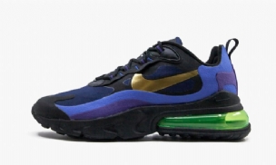 Nike Air Max 270 React Heavy Metal Férfi Feketén Futó / Egyetemi Arany