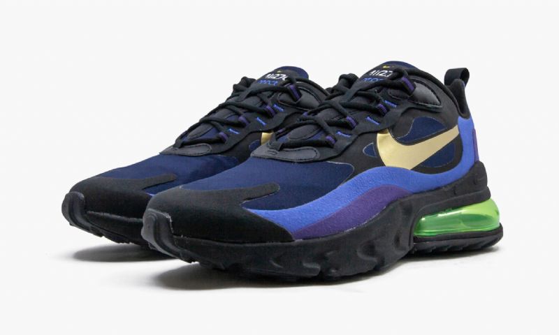 Nike Air Max 270 React Heavy Metal Férfi Feketén Futó / Egyetemi Arany