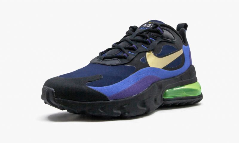 Nike Air Max 270 React Heavy Metal Férfi Feketén Futó / Egyetemi Arany