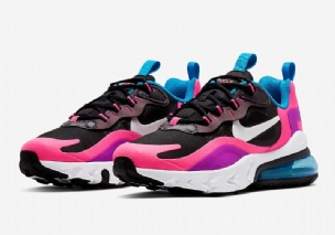 Nike Air Max 270 React Hiperrózsaszín Női Futó Fekete / Fehér-hiperrózsaszín-élénk Lila