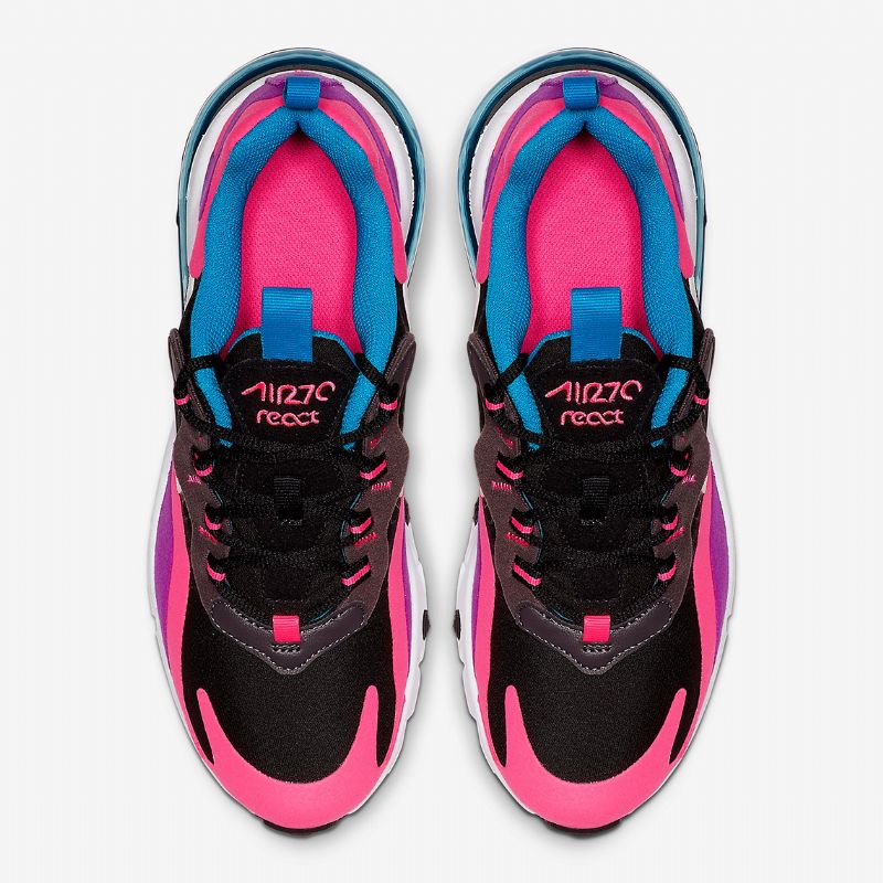 Nike Air Max 270 React Hiperrózsaszín Női Futó Fekete / Fehér-hiperrózsaszín-élénk Lila