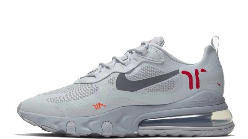 Nike Air Max 270 React Hyper Crimson Női Futó Farkasszürke / Crimson-egyetem Vörös