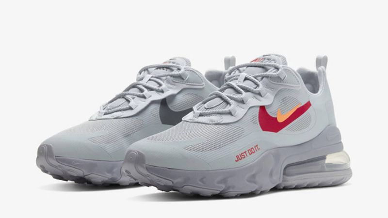 Nike Air Max 270 React Hyper Crimson Női Futó Farkasszürke / Crimson-egyetem Vörös