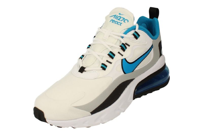 Nike Air Max 270 React Laser Kék Férfi Futó Fehér / Farkasszürke / Fekete / Lézerkék