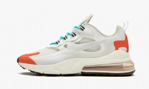 Nike Air Max 270 React Marathon Férfi / Női Futó Világos Bézs Kréta / Narancs