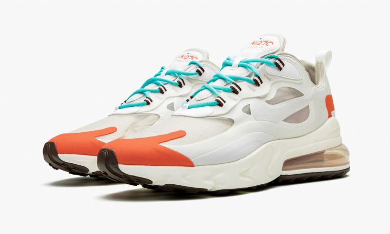 Nike Air Max 270 React Marathon Férfi / Női Futó Világos Bézs Kréta / Narancs