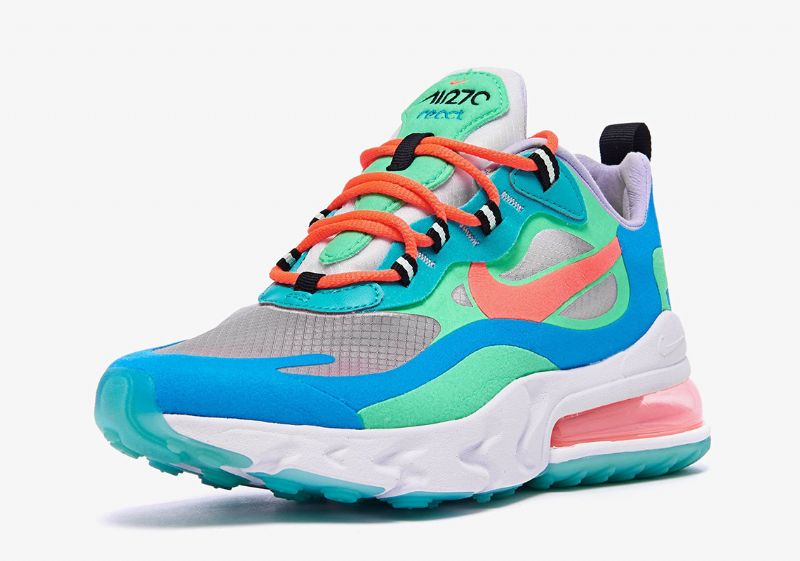 Nike Air Max 270 React Női Futó Electro Zöld / Vaku Bíborkék Lagúna