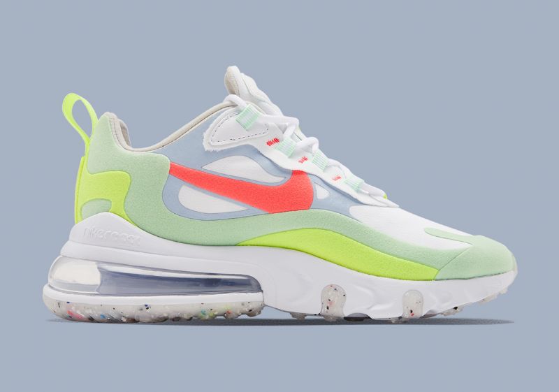 Nike Air Max 270 React Női Running Fehér / Flash Crimson / Cucumber Zöld