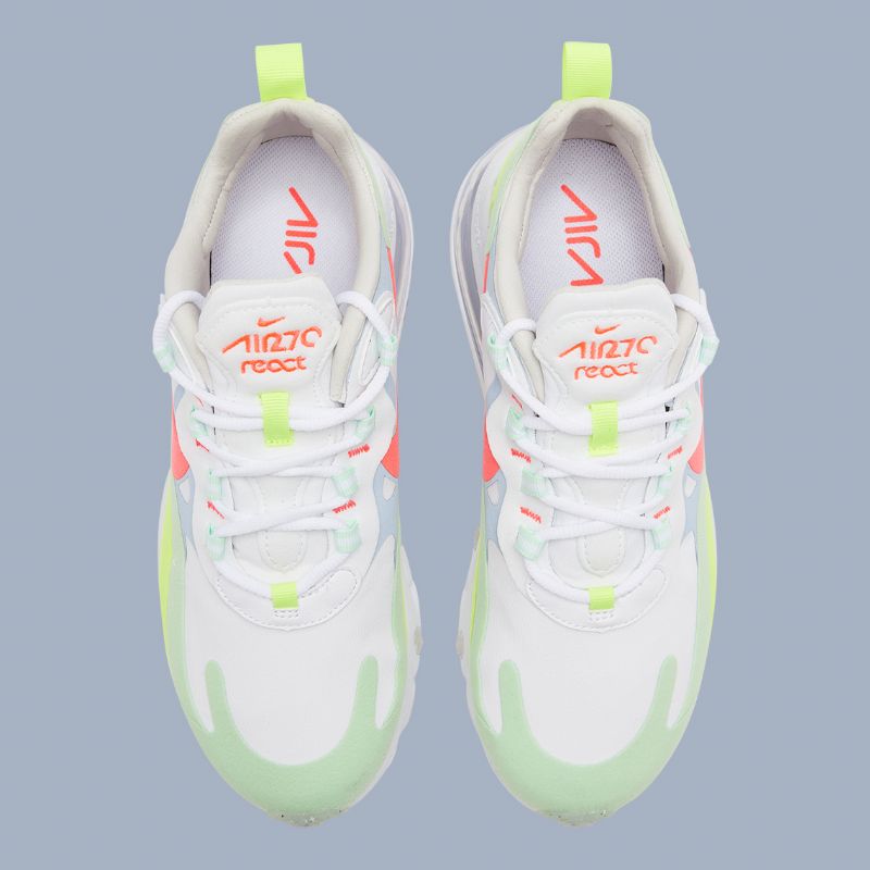 Nike Air Max 270 React Női Running Fehér / Flash Crimson / Cucumber Zöld