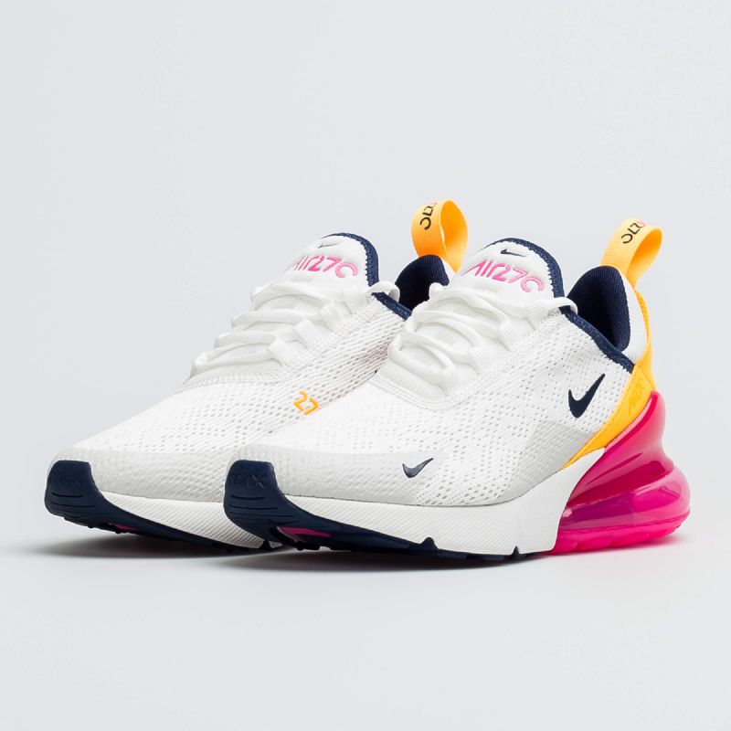 Nike Air Max 270 React Női Running Summit Fehér / Midnight Sötétkék-laser Fukszia