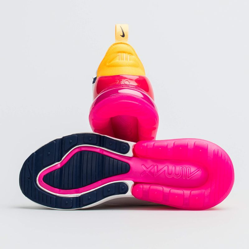 Nike Air Max 270 React Női Running Summit Fehér / Midnight Sötétkék-laser Fukszia
