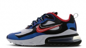 Nike Air Max 270 React Script Swoosh Férfi Futó Fehér / Fekete / Kék / Piros