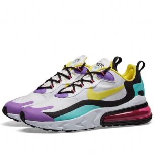 Nike Air Max 270 React W Férfi/női Futó Fehér Lila Rózsaszín