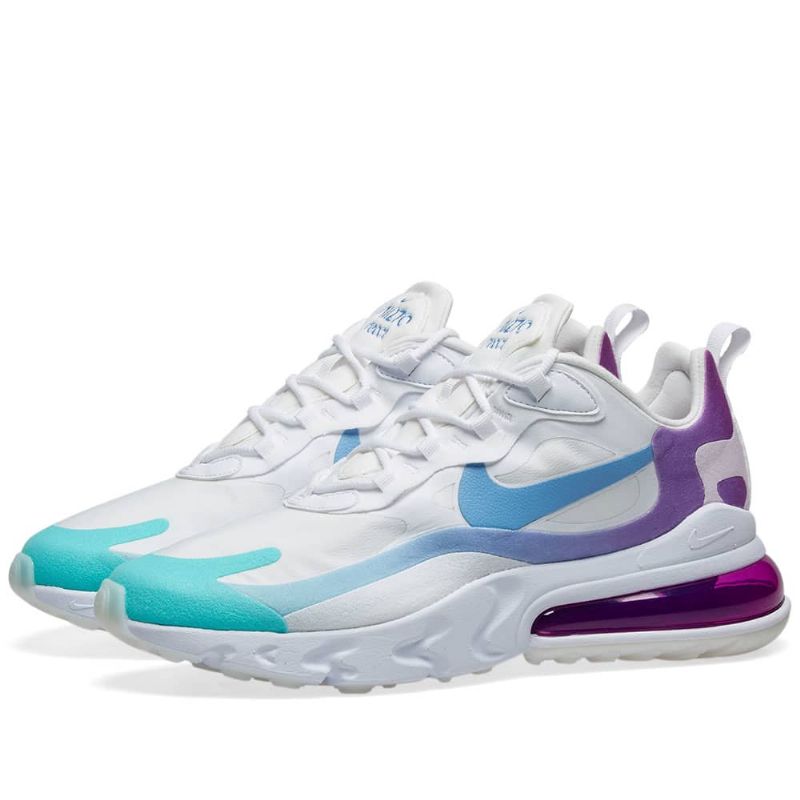 Nike Air Max 270 React W Női Futó Fehér Kék Zöld Lila