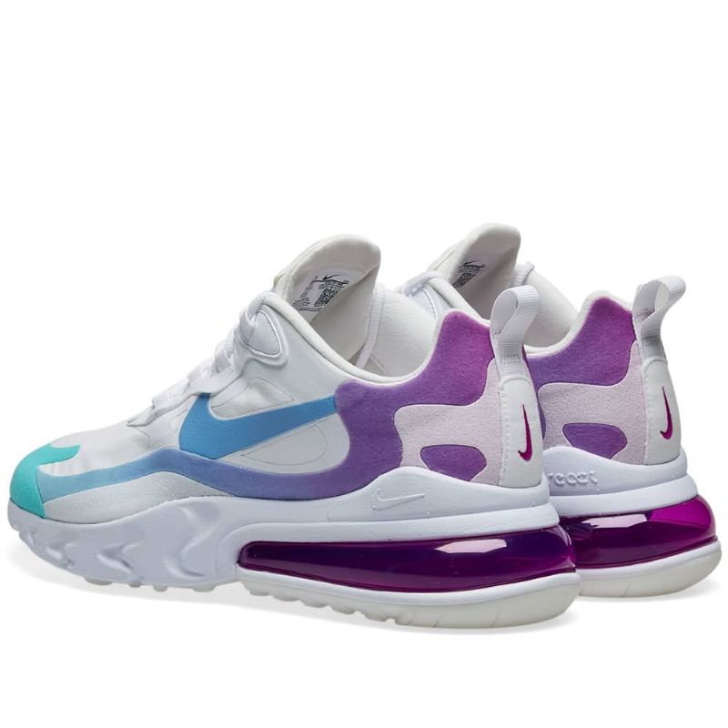 Nike Air Max 270 React W Női Futó Fehér Kék Zöld Lila