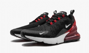 Nike Air Max 270 Széles Férfi Futó Fekete / Fehér-egyetem Vörös