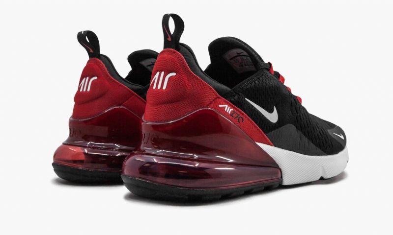 Nike Air Max 270 Széles Férfi Futó Fekete / Fehér-egyetem Vörös