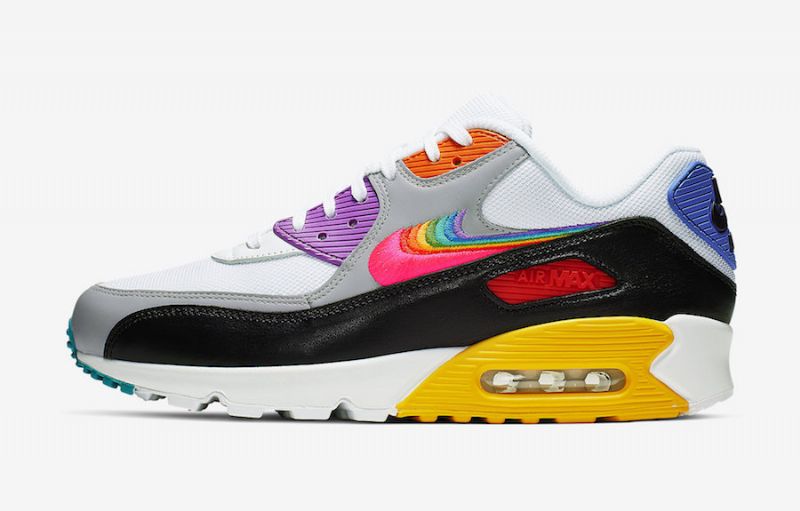 Nike Air Max 90 Be True Férfi / Női Alkalmi Fehér / Többszínű-fekete-farkasszürke
