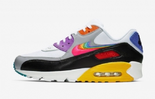 Nike Air Max 90 Be True Férfi / Női Alkalmi Fehér / Többszínű-fekete-farkasszürke