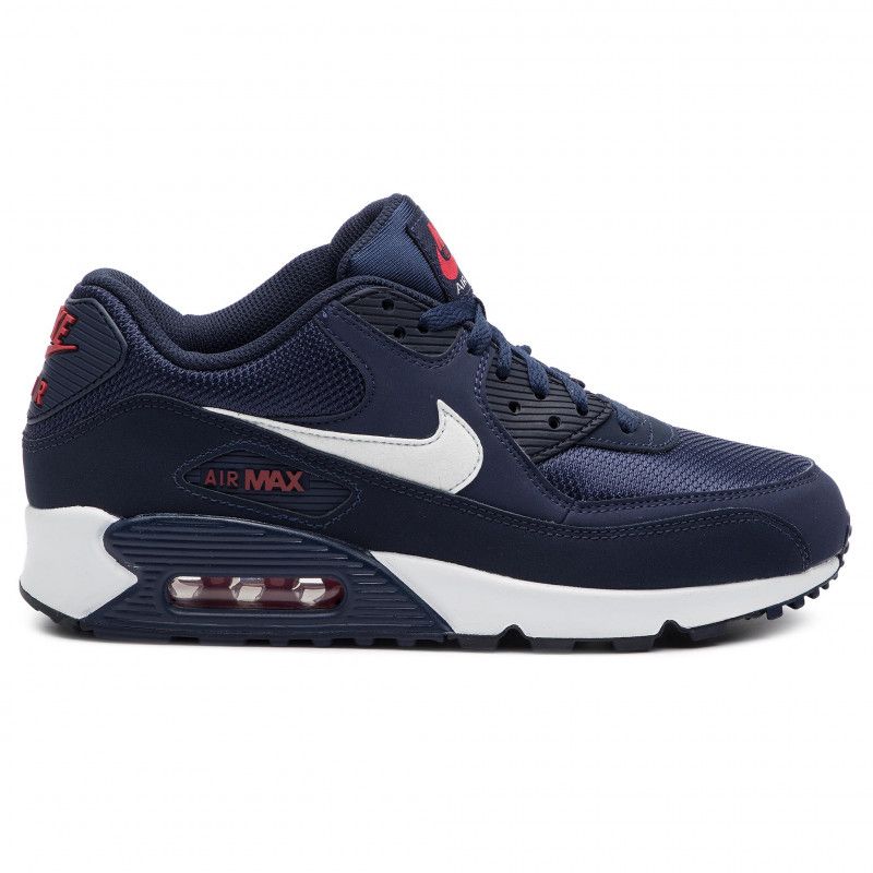 Nike Air Max 90 Essential Férfi Alkalmi Midnight Sötétkékegyetem Vörösobsidianfehér
