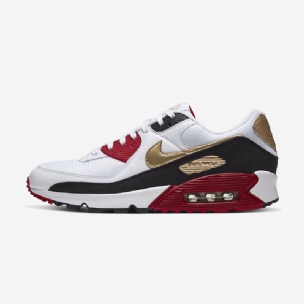 Nike Air Max 90 Essential Férfi/női Alkalmi Fehér Metál Arany Fekete