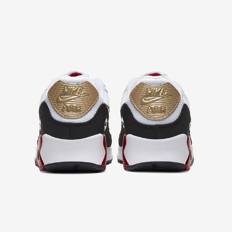 Nike Air Max 90 Essential Férfi/női Alkalmi Fehér Metál Arany Fekete