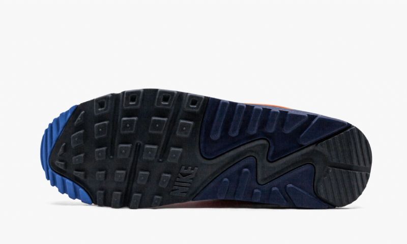 Nike Air Max 90 Essential Férfi / Női Alkalmi Fehér / Teljes Narancs / Éjféli Sötétkék / Fotó Kék