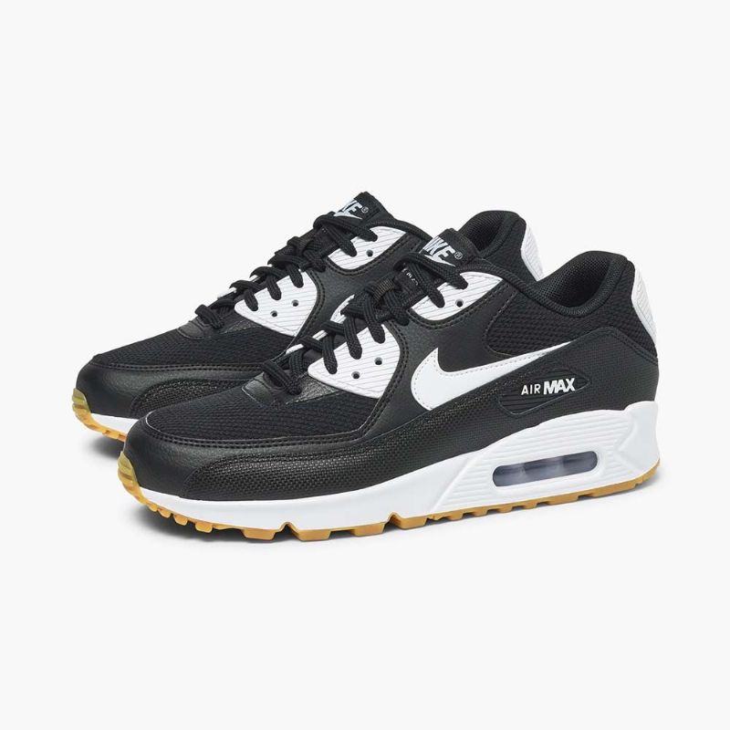 Nike Air Max 90 Essential Férfi/női Alkalmi Fekete Fehér Gumi Világosbarna Wh
