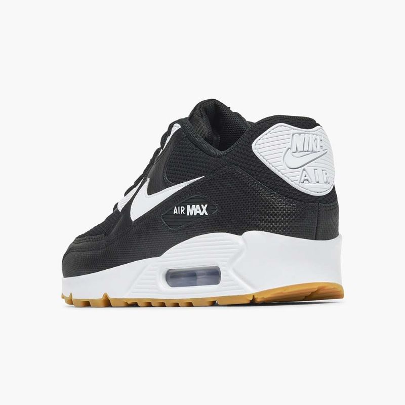 Nike Air Max 90 Essential Férfi/női Alkalmi Fekete Fehér Gumi Világosbarna Wh