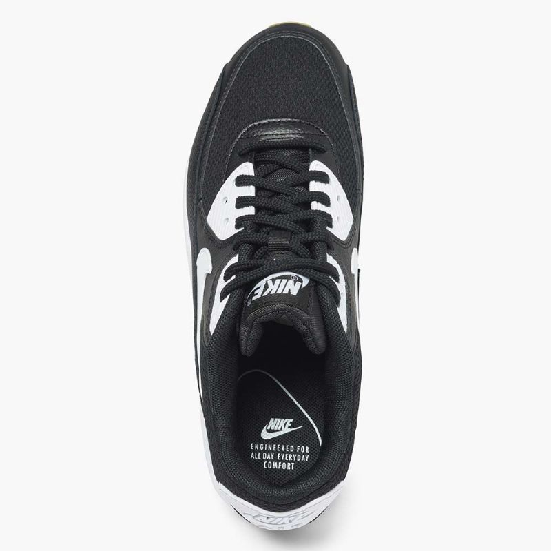 Nike Air Max 90 Essential Férfi/női Alkalmi Fekete Fehér Gumi Világosbarna Wh