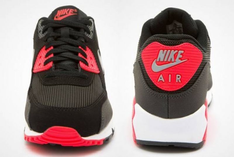 Nike Air Max 90 Essential Férfi / Női Alkalmi Fekete / Wolf Szürke-atomic Piros
