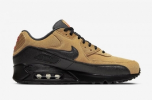Nike Air Max 90 Essential Wheat Fekete Férfi / Női Alkalmi / Gold-egyetem Vörös