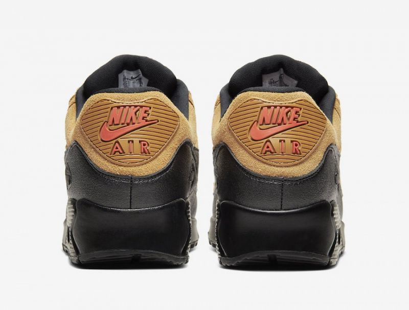 Nike Air Max 90 Essential Wheat Fekete Férfi / Női Alkalmi / Gold-egyetem Vörös
