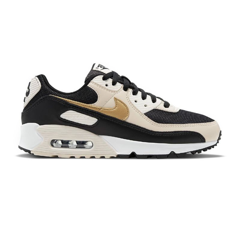 Nike Air Max 90 Férfi / Női Alkalmi Fekete / Csúcsfehér / Világos Ércfa