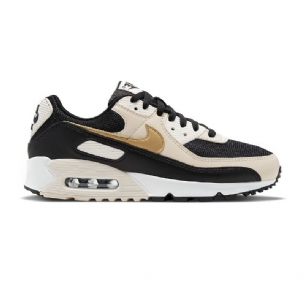 Nike Air Max 90 Férfi / Női Alkalmi Fekete / Csúcsfehér / Világos Ércfa