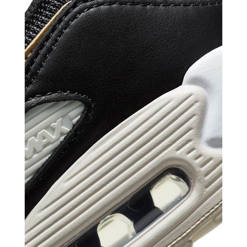 Nike Air Max 90 Férfi / Női Alkalmi Fekete / Csúcsfehér / Világos Ércfa