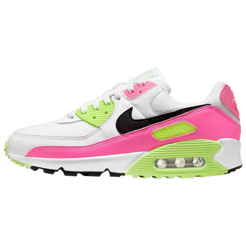 Nike Air Max 90 Görögdinnye Női Alkalmi Fehér / Fekete / Rózsaszín Blast / Ghost Zöld