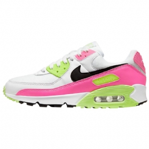 Nike Air Max 90 Görögdinnye Női Alkalmi Fehér / Fekete / Rózsaszín Blast / Ghost Zöld