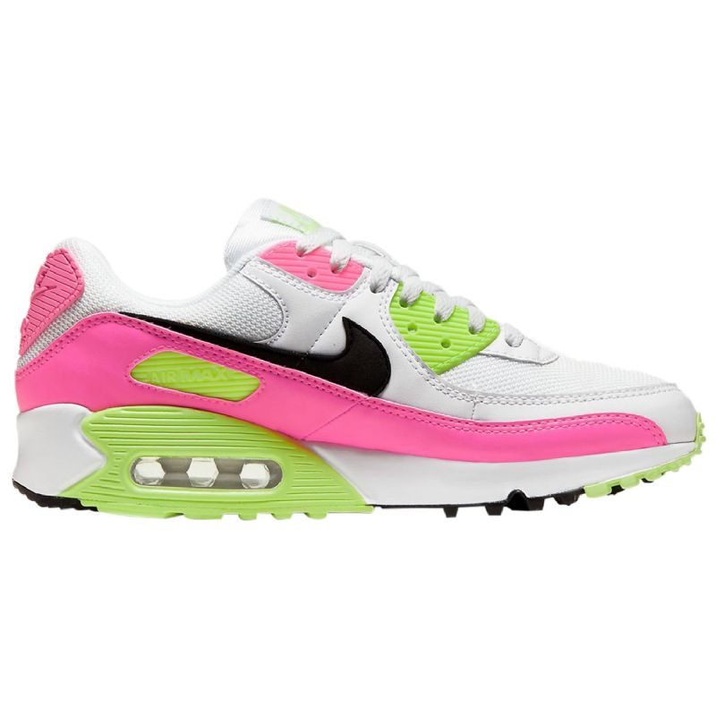 Nike Air Max 90 Görögdinnye Női Alkalmi Fehér / Fekete / Rózsaszín Blast / Ghost Zöld