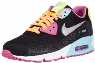 Nike Air Max 90 Gs Női Alkalmi Blk / Mtllc Slvr-rd Vlt-glcr Ic