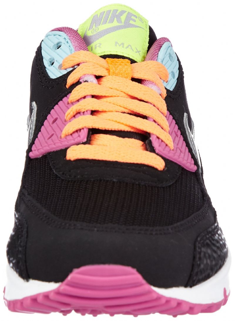 Nike Air Max 90 Gs Női Alkalmi Blk / Mtllc Slvr-rd Vlt-glcr Ic