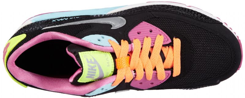 Nike Air Max 90 Gs Női Alkalmi Blk / Mtllc Slvr-rd Vlt-glcr Ic