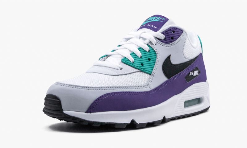 Nike Air Max 90 Hyper Jade Férfi Alkalmi Fehér / Fekete-hyper Jade-court Lila