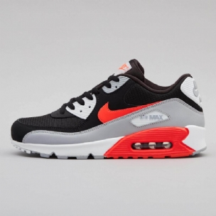 Nike Air Max 90 Infravörös Férfi Alkalmi Wolf Szürke / Fekete / Fehér / Bright Crimson