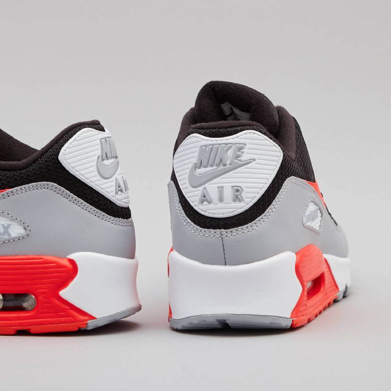 Nike Air Max 90 Infravörös Férfi Alkalmi Wolf Szürke / Fekete / Fehér / Bright Crimson