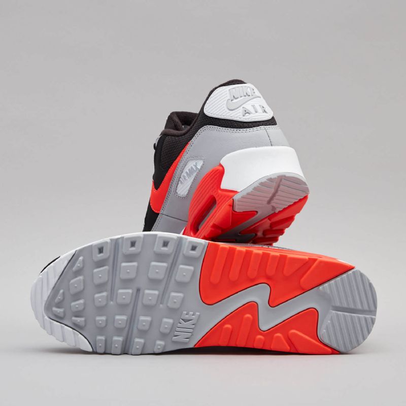 Nike Air Max 90 Infravörös Férfi Alkalmi Wolf Szürke / Fekete / Fehér / Bright Crimson