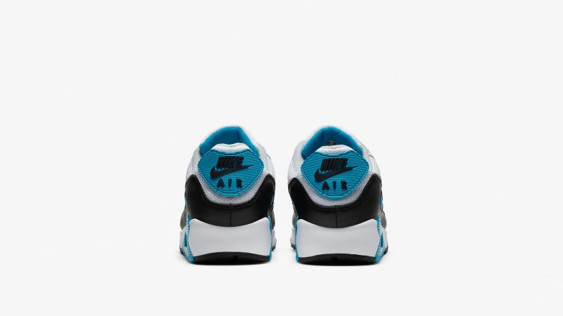 Nike Air Max 90 Lézerkék Férfi / Női Alkalmi Fehér / Fekete / Szürke Köd