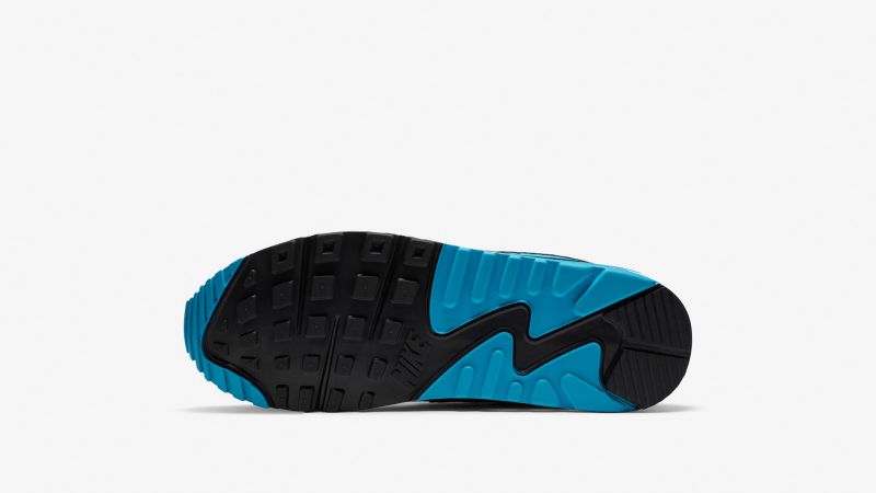 Nike Air Max 90 Lézerkék Férfi / Női Alkalmi Fehér / Fekete / Szürke Köd