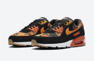 Nike Air Max 90 Narancssárga Camo Férfi Alkalmi Fekete / Kumquat-starfish-fehér