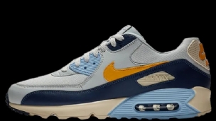 Nike Air Max 90 Vintage Sárga Férfi Hétköznapi Tiszta Platina / Kék Üres-királyi Árnyalat-sárga Okker